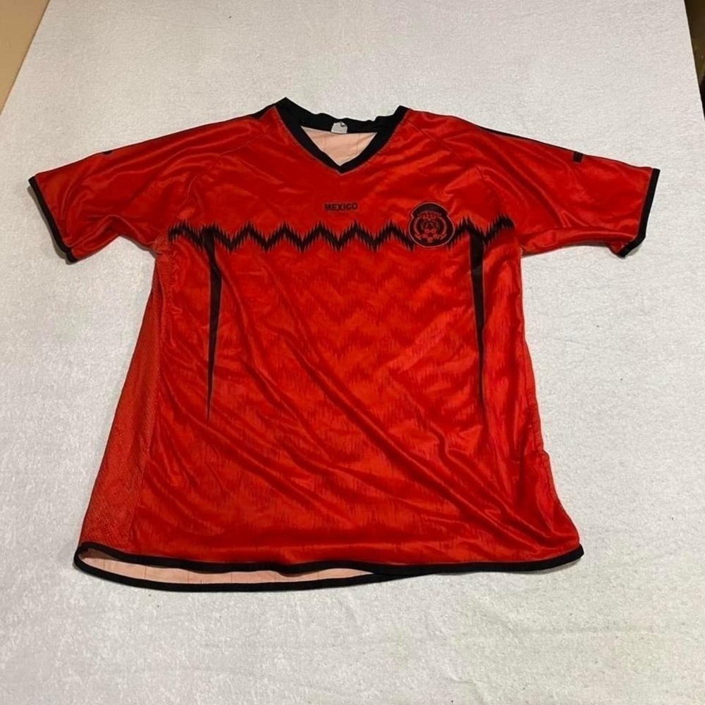 No brand Red and black Mexico soccer jersey adult M. SKU516 #soccerjersey